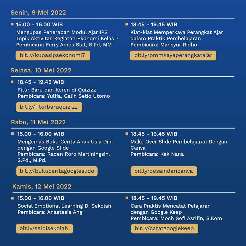 TRAINING ONLINE MEI 2022